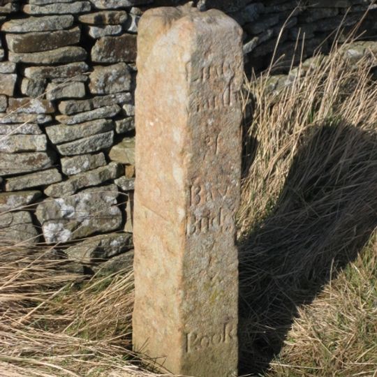Scarsike Head Guide Post On North Side Of Road Junction One Metre West Of Wall