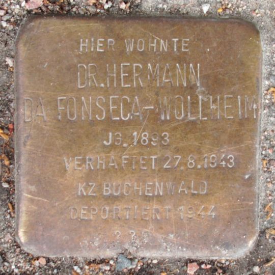 Stolperstein en memoria de Hermann da Fonseca-Wollheim