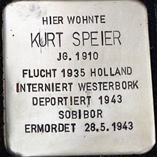 Stolperstein dedicated to Kurt Speier
