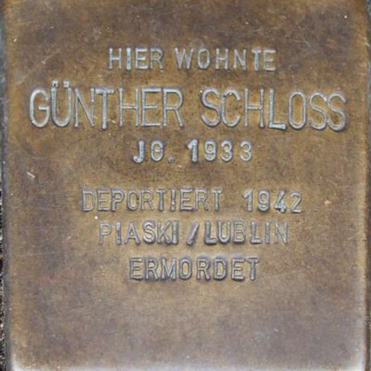 Stolperstein dedicated to Günther Schloss
