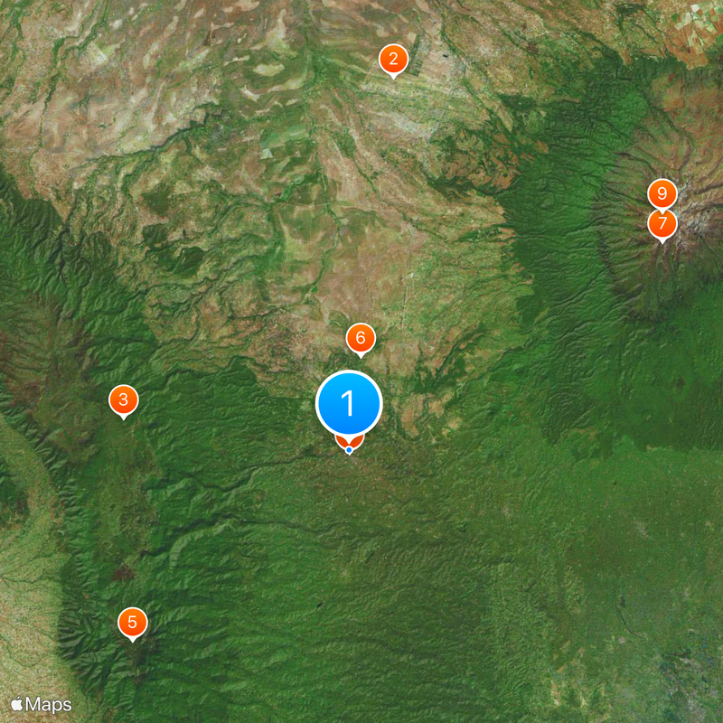 Contea di Nyeri Mappa