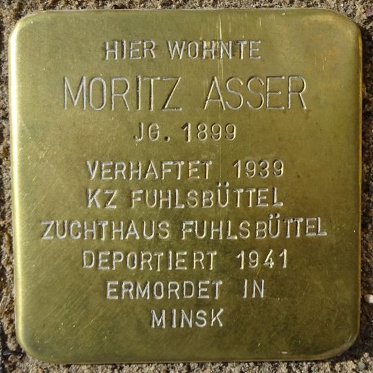 Stolperstein en memoria de Moritz Asser