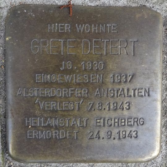 Stolperstein für Grete Detert