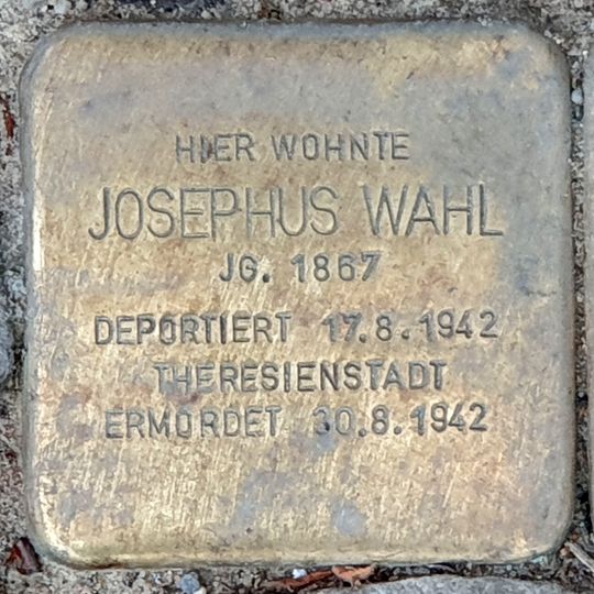 Stolperstein dedicated to Josephus Wahl