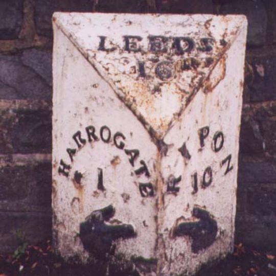 Milestone, Ripon Road, in front of Motorworld and Magnet