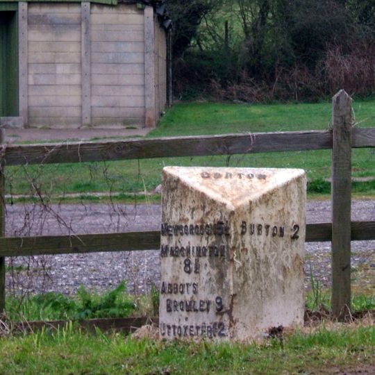 Milepost, Shobnall Road, towards Anslow Cross roads