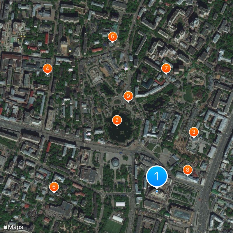 Edificio de la plaza Kudrinskaya Mapa