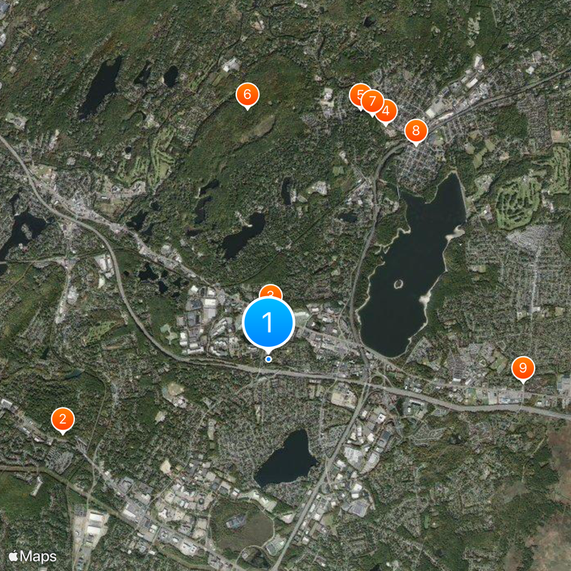 Area codes 201 and 551 Mapa