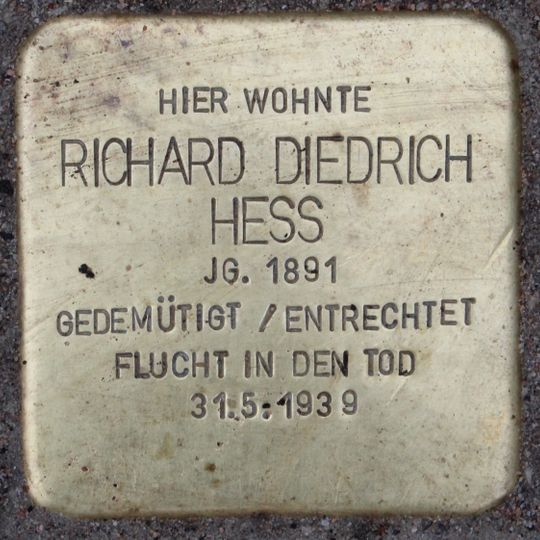 Stolperstein en memoria de Richard Diedrich Hess