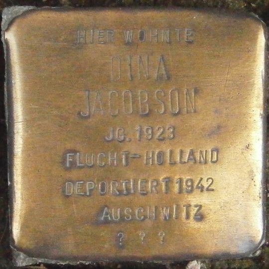 Stolperstein dedicated to Dina Jacobson