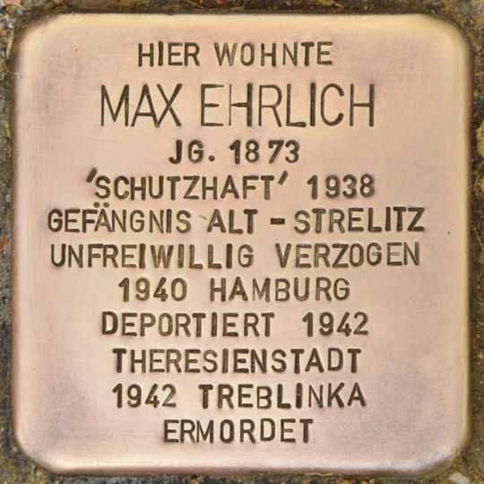 Stolperstein en memoria de Max Ehrlich