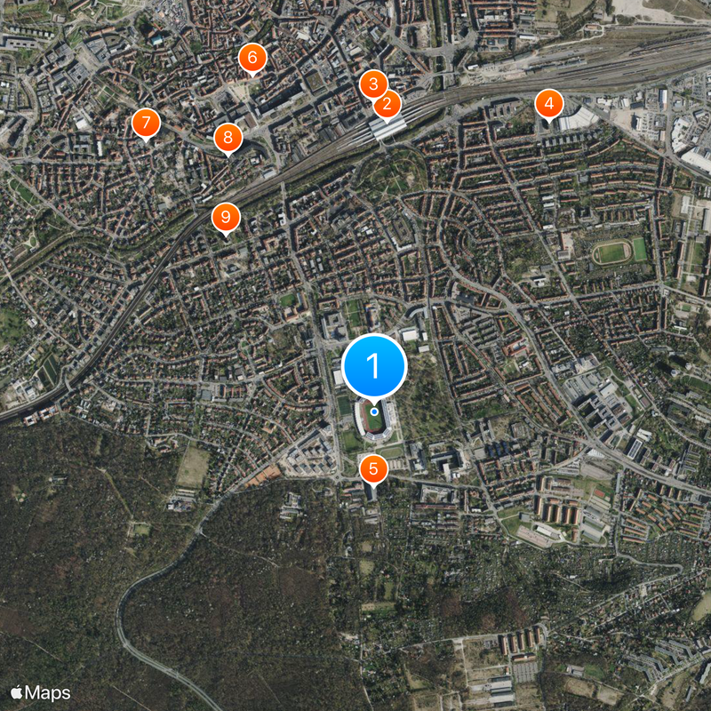 Steigerwaldstadion Map