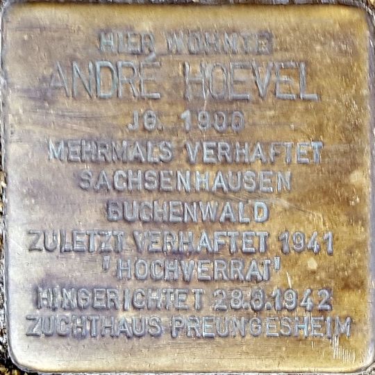 Stolperstein für André Hoevel