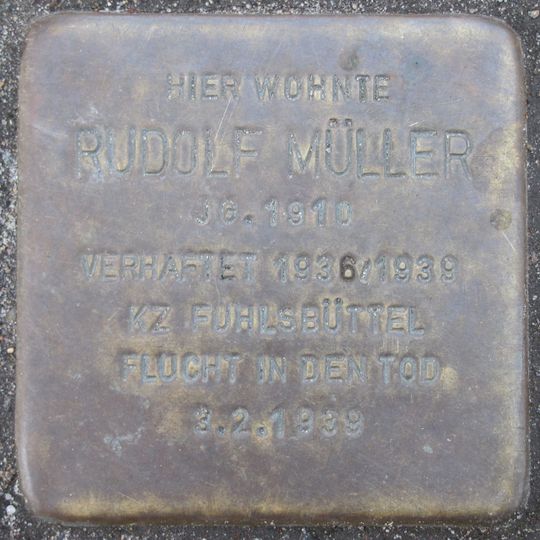 Stolperstein à la mémoire de Rudolf Müller