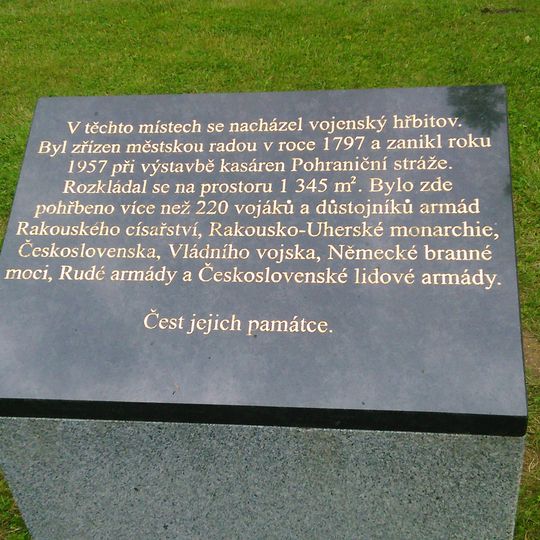 Plaque of military cemetery