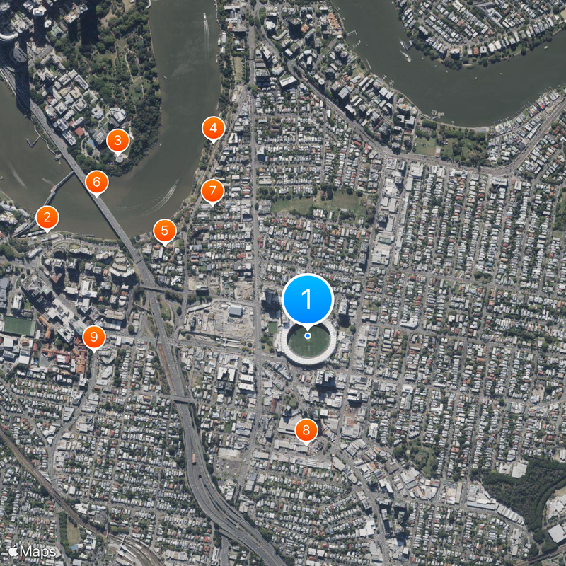 Brisbane Cricket Ground Map