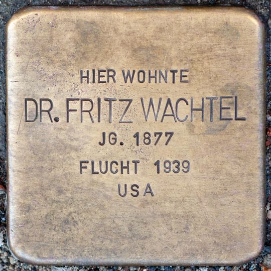 Stolperstein dedicated to Fritz Wachtel