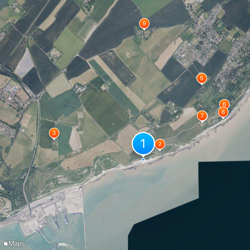 Falaises de Douvres Carte