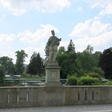 Statue of Saint John of Nepomuk on the stone bridge in Vamberk