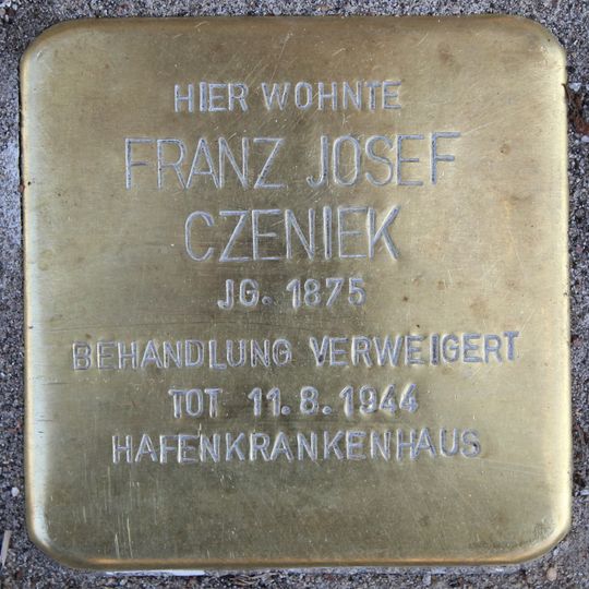 Stolperstein en memoria de Franz Josef Czeniek