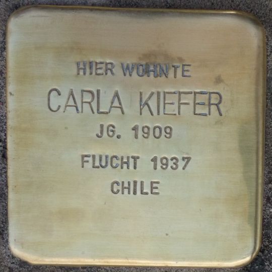 Stolperstein em memória de Carla Kiefer