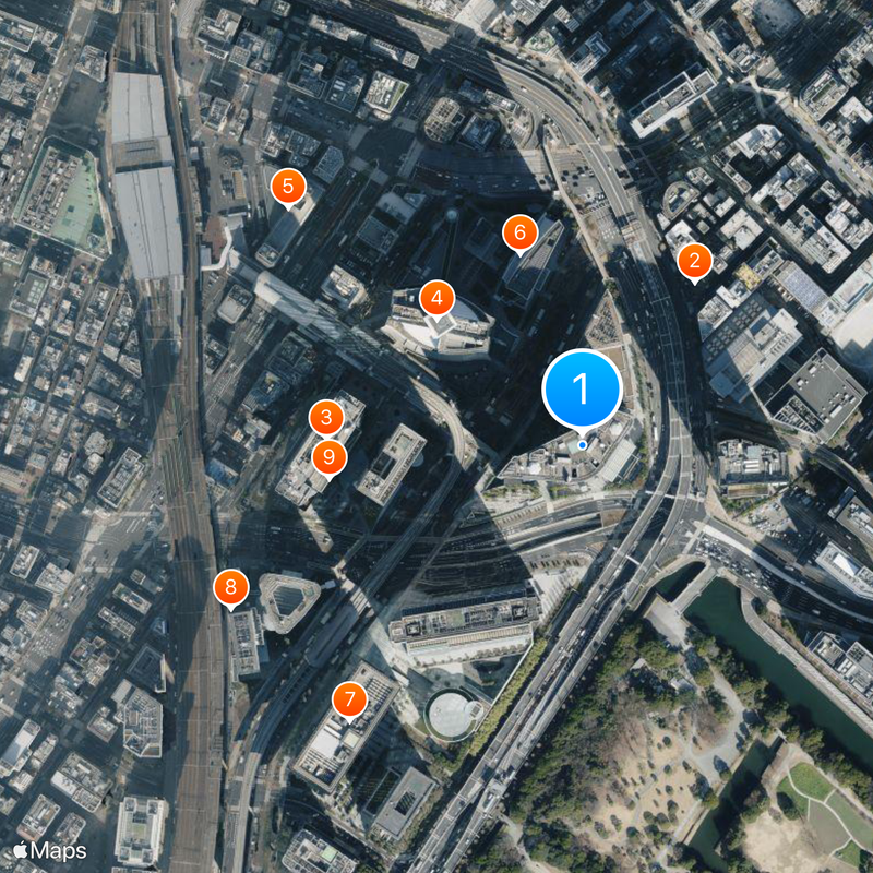 Dentsu Building Kaart