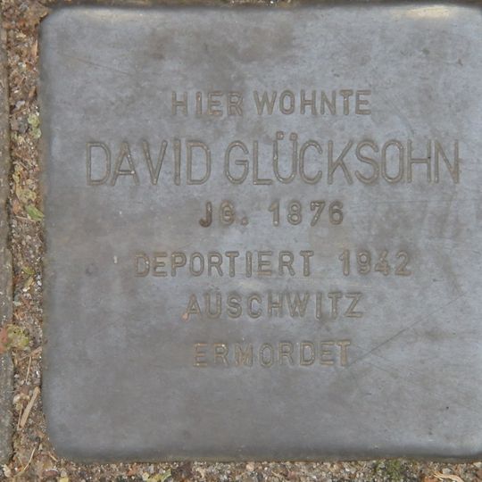 Stolperstein à la mémoire de David Glücksohn