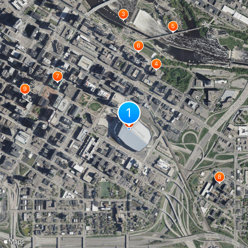 Hubert H. Humphrey Metrodome Karte