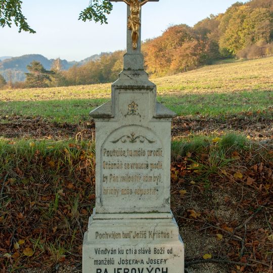 Wayside cross next to the road to Chlébské