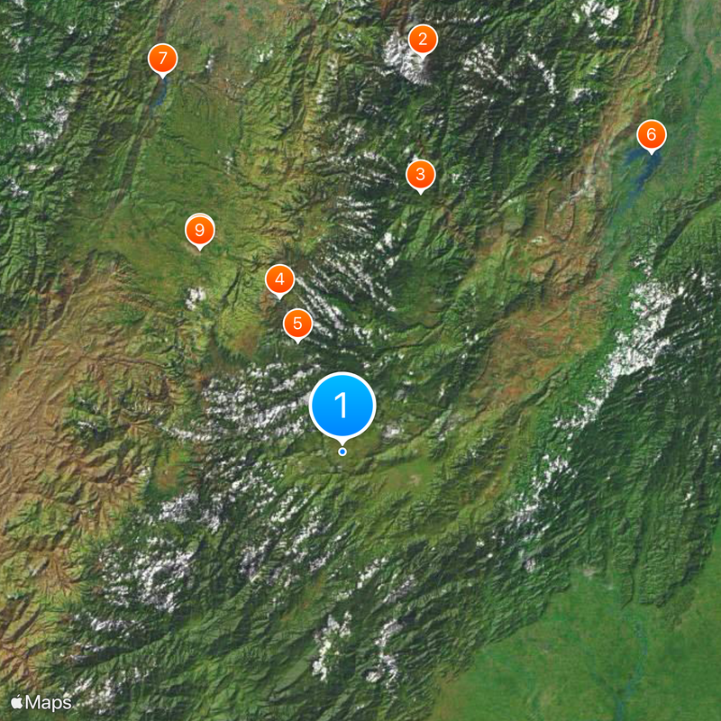 San Agustin archeological park Map