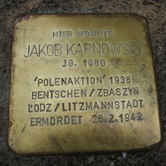 Stolperstein em memória de Jakob Karnowski