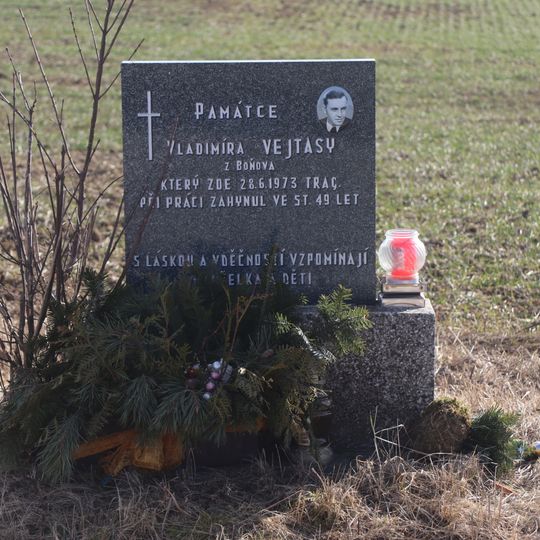 Pomníček u silnice 401 u Jaroměřic nad Rokytnou