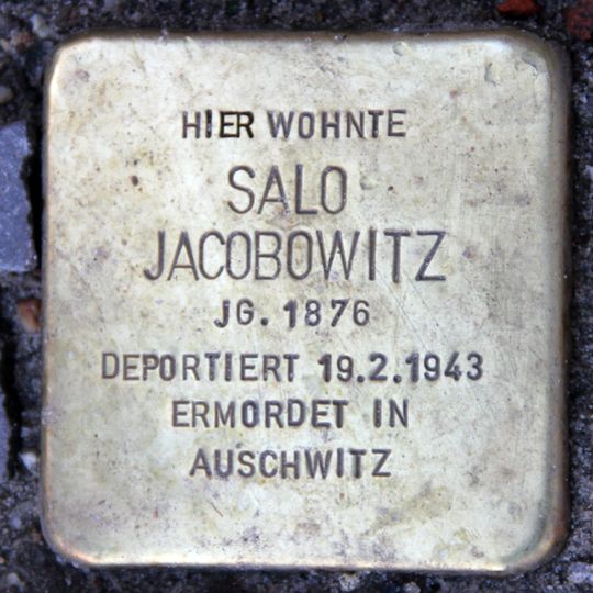 Stolperstein en memoria de Salo Jacobowitz