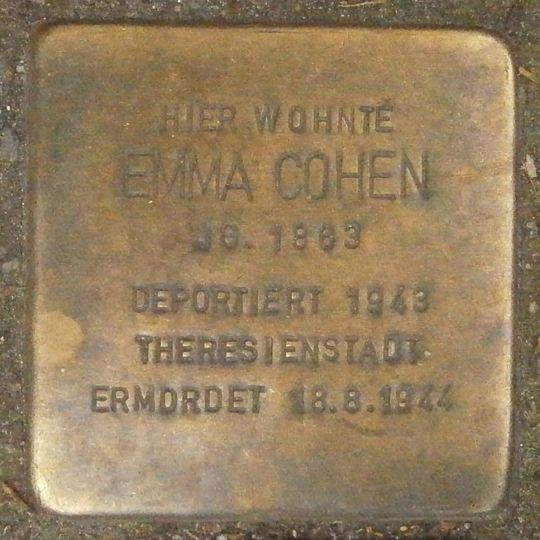 Stolperstein en memoria de Emma Cohen