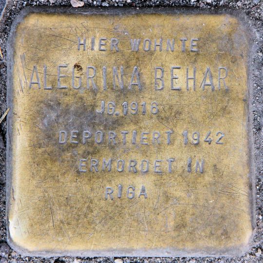 Stolperstein en memoria de Alegrina Behar
