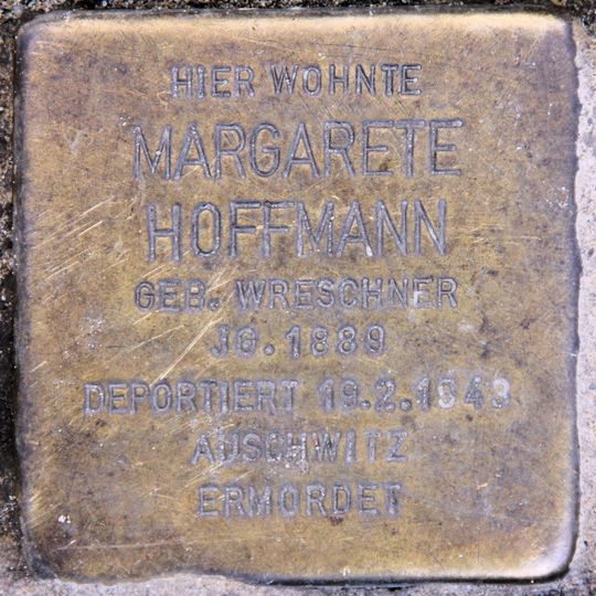 Stolperstein dedicated to Margarete Hoffmann
