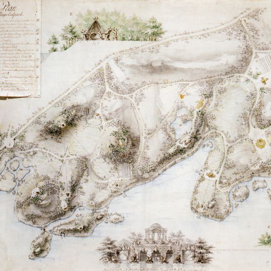 Pipers generalplan för Haga lustpark