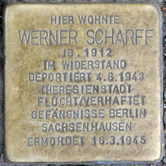 Stolperstein en memoria de Werner Scharff