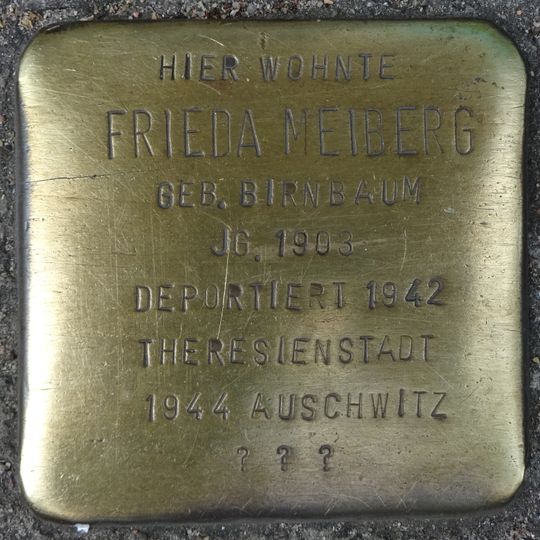 Stolperstein dedicated to Frieda Meiberg