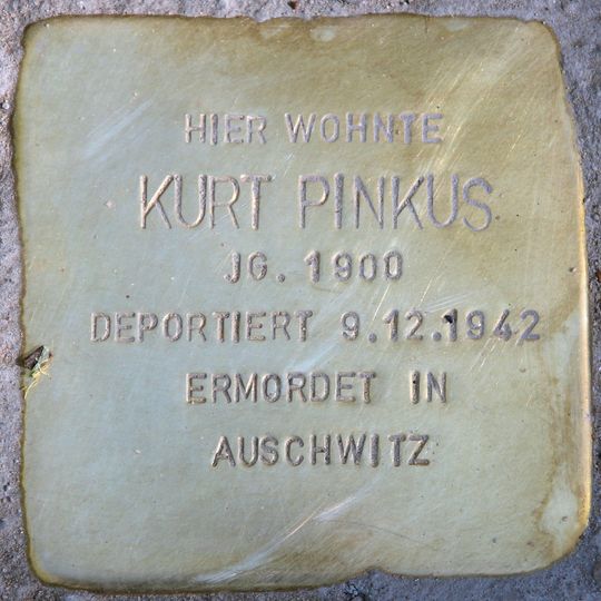 Stolperstein dedicated to Kurt Pinkus