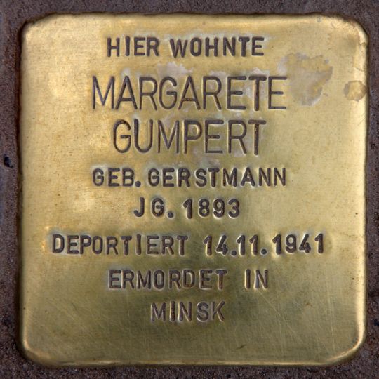 Stolperstein en memoria de Margarete Gumpert