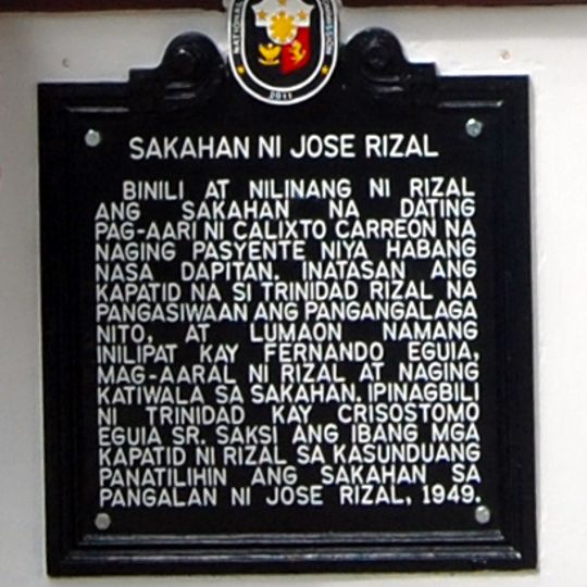 Farm of Jose Rizal historical marker