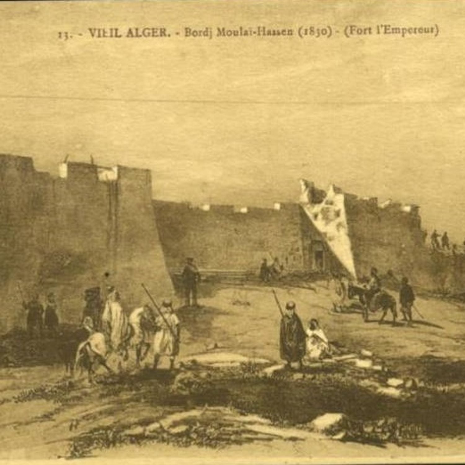 Photo Stéréoscopique Ancienne - Alger, Prison Militaire (vers 1860)