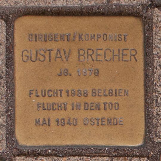 Stolperstein en memoria de Gustav Brecher