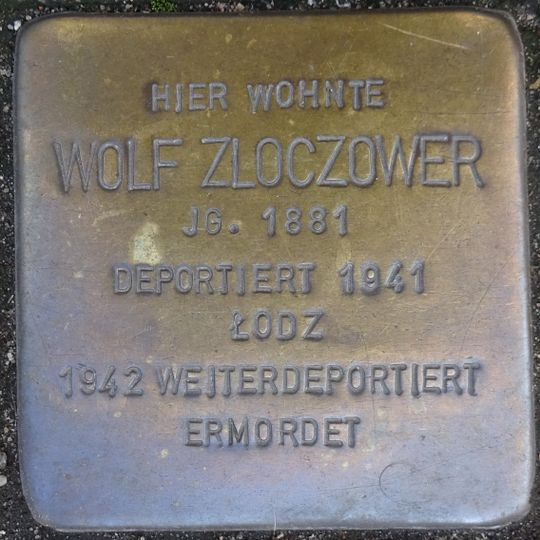 Stolperstein en memoria de Wolf Zloczower