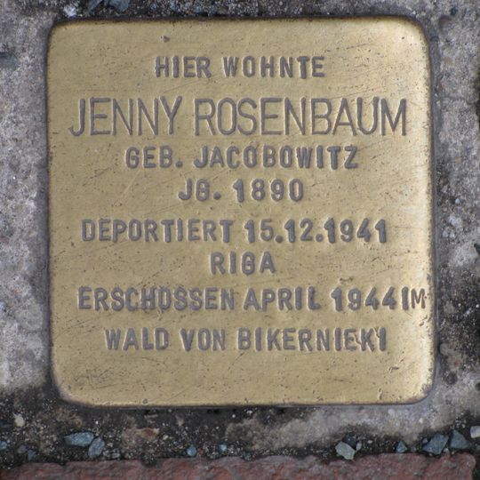 Stolperstein en memoria de Jenny Rosenbaum