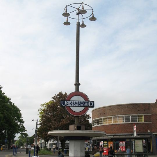 Station pylons to north and south of Southgate Station