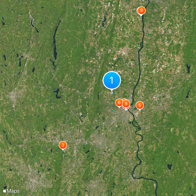 Hartford County Kaart