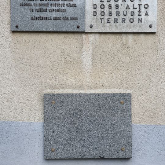 World War II memorial, Brno, Botanická, Husův sbor