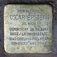 Stolperstein dedicated to Oscar Epstein